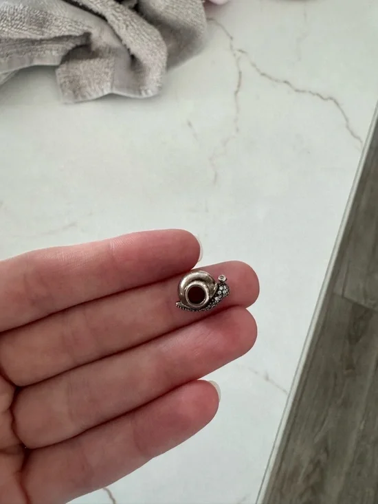 Pandora Silver Snail Charm with Pave Detail - Picture 3 of 3